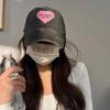 Love Heart Embroidery Snapback Hat Washed Cotton Couple Sun Hats Fashion Women Baseball Cap