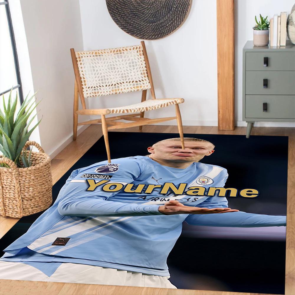 Haaland 40 Customized Name Carpet Design for Hallway Game Room Kitchen Dormitory Antislip Carpet Anime Office Decor Gift for Festivals