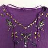 ITALIYA Jewel Decorated Short Sleeve Tunic Mini Dress Women's L purple(USED)