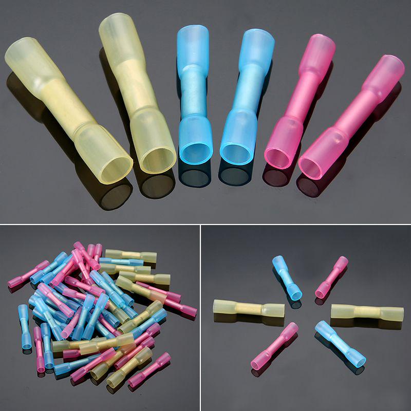 50 шт. смешанные термоусадочные клеммы для электрических проводов, обжимные клеммы