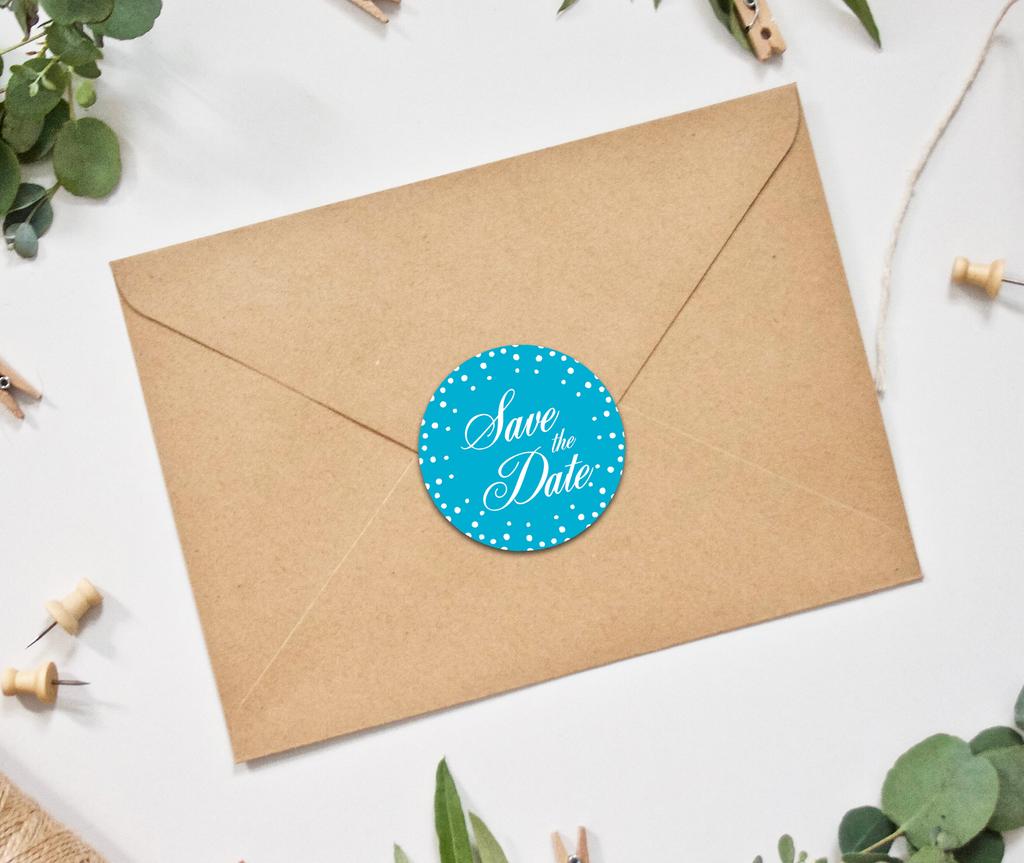 Darling Souvenir DIY Round 45 шт. Черный горошек Save The Date Wedding Stickers-1.6