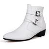 Fashion Fashion Chelsea Boots Men White Leather Boots Men High Top Shoes For Men British Style Boots M
