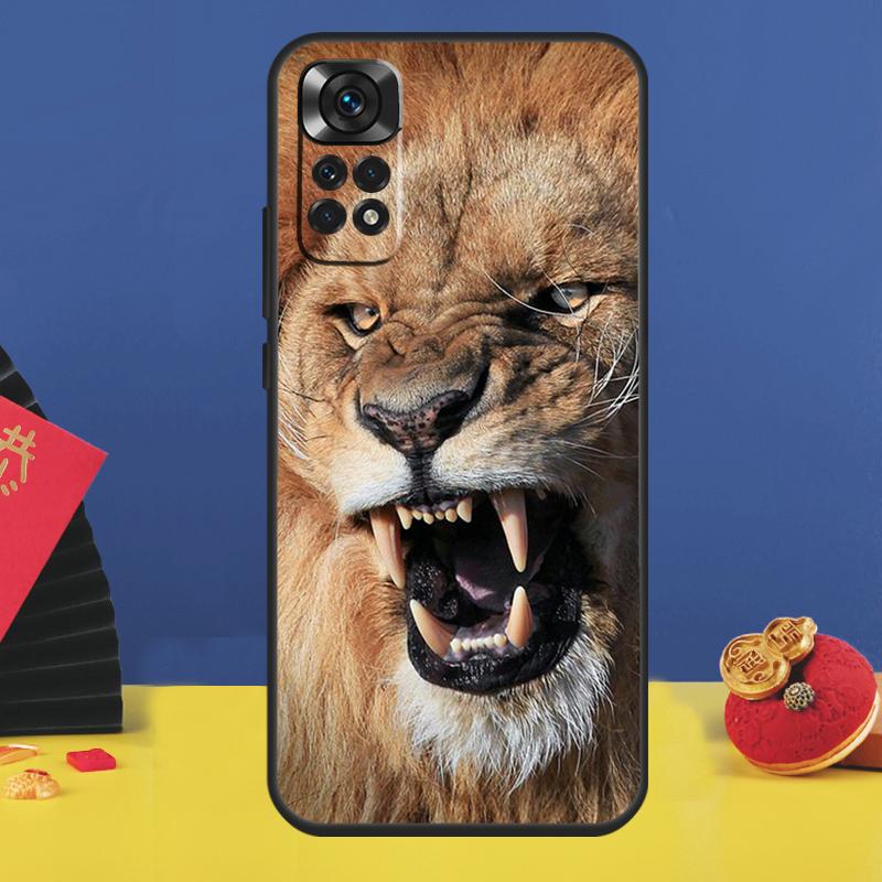 Чехол для телефона с дизайном рычащего льва для Xiaomi Redmi Note 14 Pro 12 11 9 10 13 15 Pro Plus 10C 12C 13C 14C 15C
