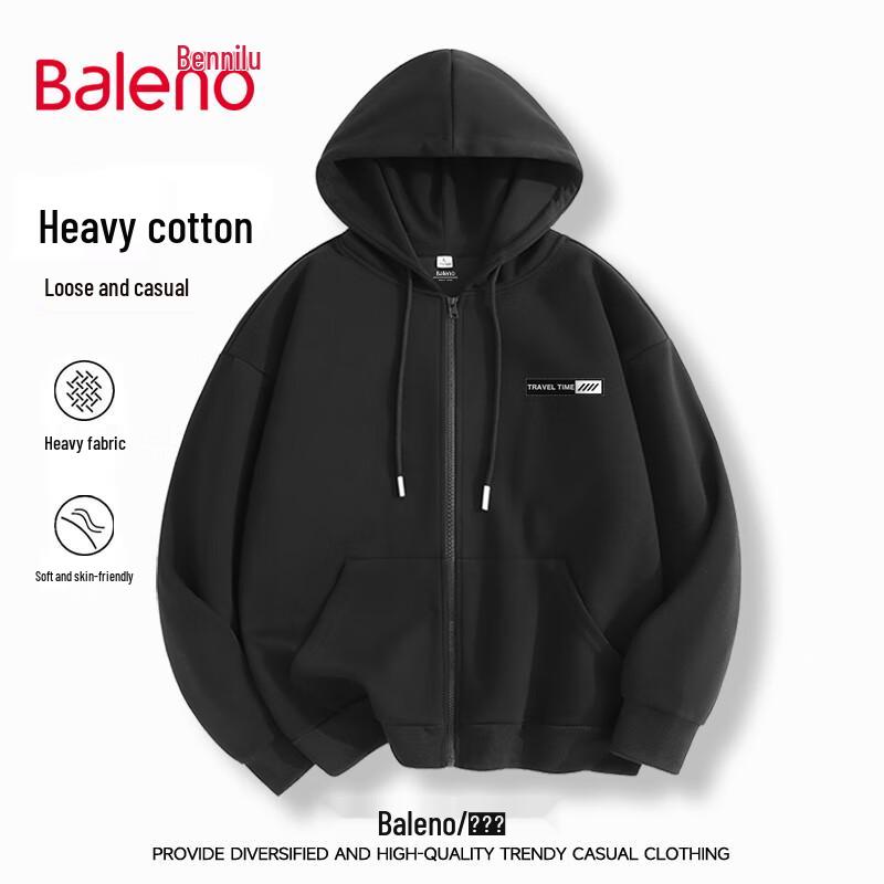 Baleno Men's Heavyweight American Casual Zip-up Hoodie