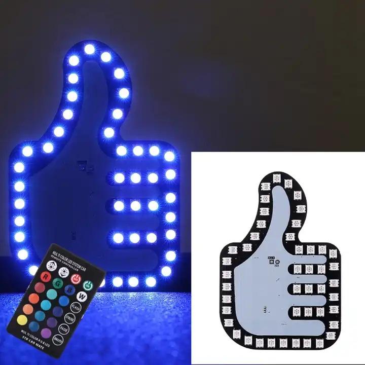 Цветной светодиодный RGB USB забавный жестовый световой индикатор для автомобиля, ручной светильник, забавный светодиодный индикатор для автомобиля, средний палец, аксессуары для грузовика и автомобиля
