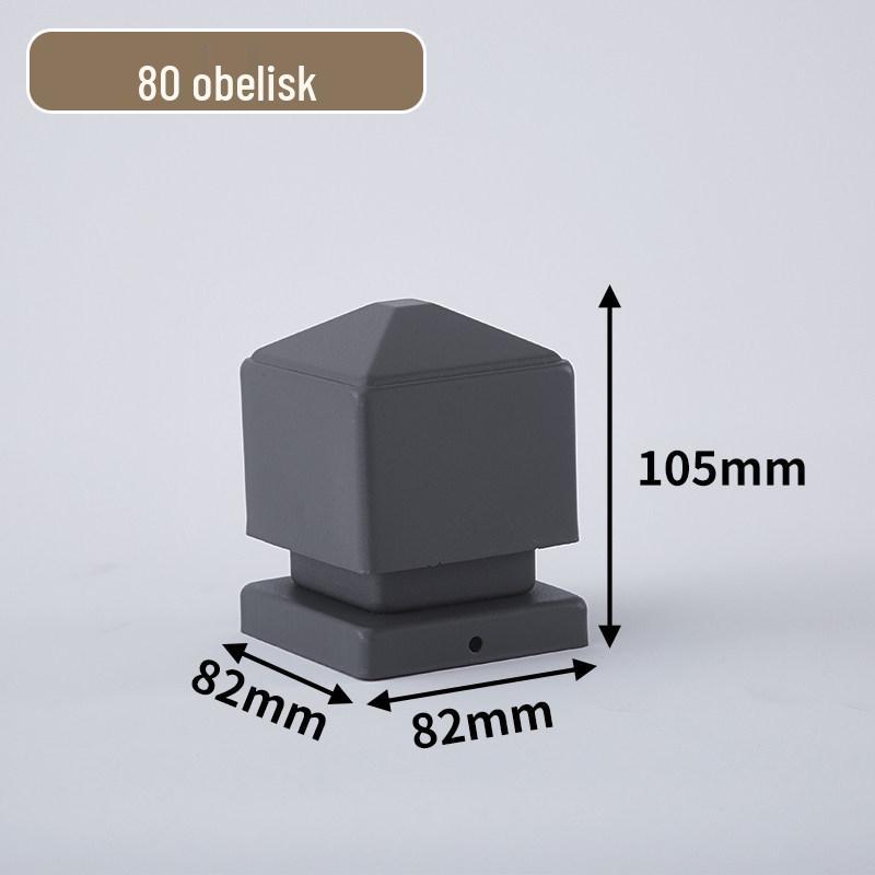 Gray Iron Fence Post Cap - Square Tube Top Cover Guardrail Cap