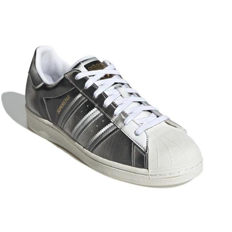 Adidas Superstar Silver Metallic Unisex Sneakers Footwear-White Core-Black H00238