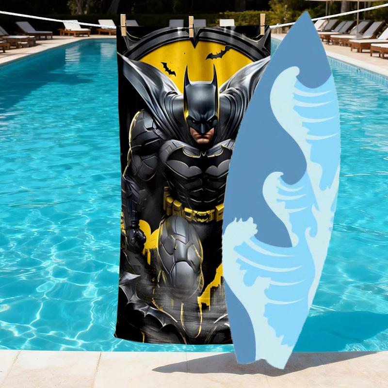 Superheroes Print Beach Towel Design, Soft, Lightweight. for Home Bathroom, Spa, Pool, Yoga, Surfing, Camping, Gift for Family, Friend
