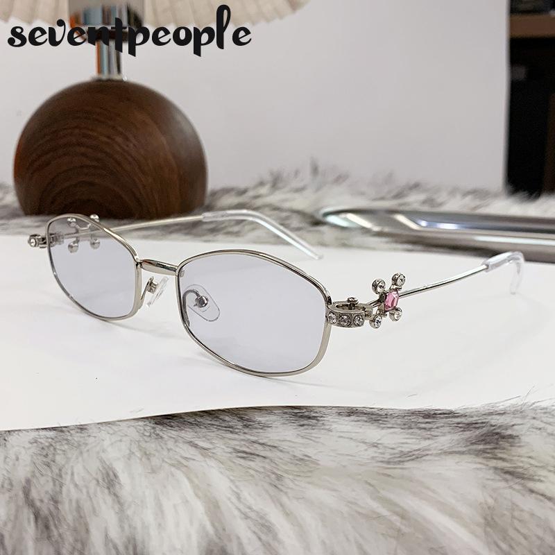 Маленькие солнцезащитные очки-многоугольники со стразами для женщин, модный бренд класса люкс, Y2K, панк, металлические солнцезащитные очки, ретро, очки по рецепту