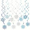 8pcs Swirl Snowflake Hanging Ornament Ceiling Streamers Spirals Hanging Accent  Christmas Tree