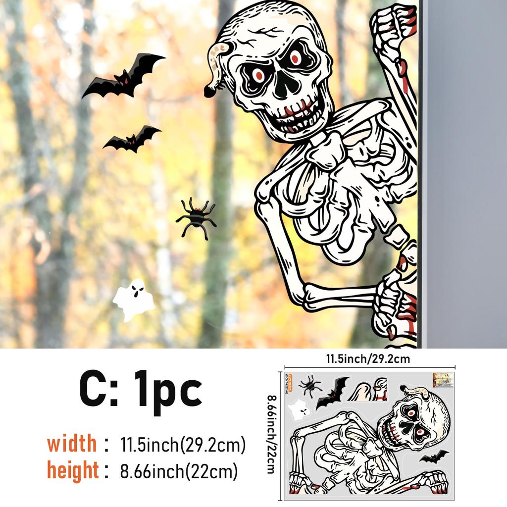 Halloween Self-Adhesive Glass Sticker Window Sticker Style Wall Sticker Door Sticker Diy Horror