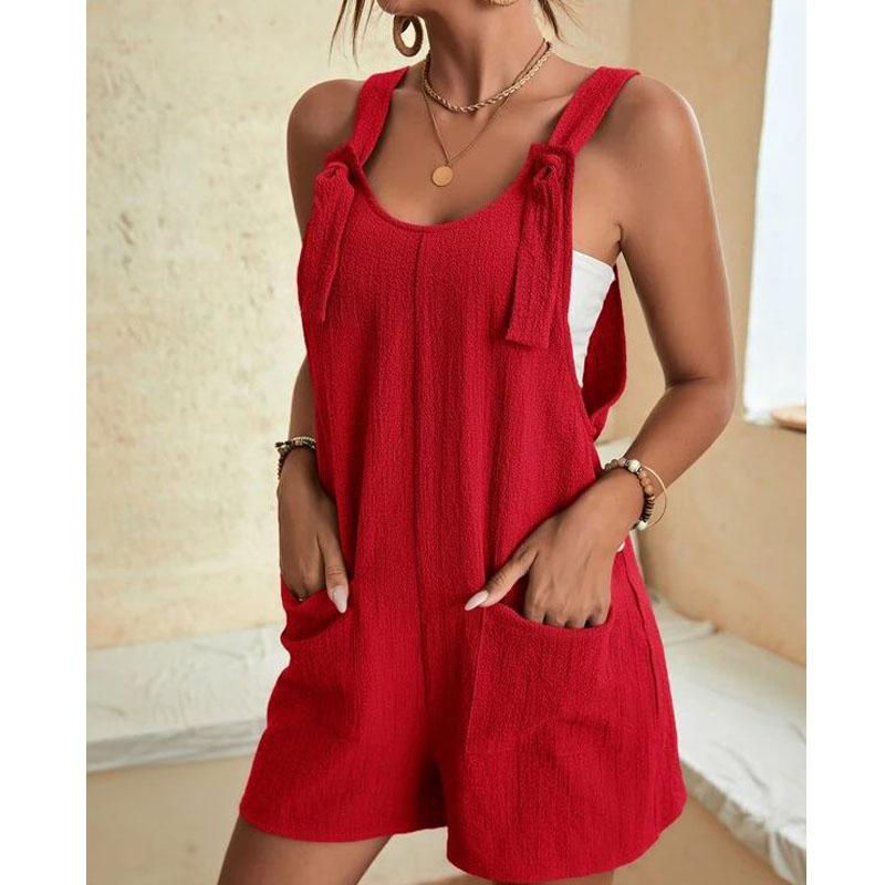 Женские летние повседневные комбинезоны, шорты, женские свободные комбинезоны без рукавов на тонких бретельках с широкими штанинами и брюками с большими карманами, комбинезон больших размеров