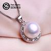 Freshwater Pearl Necklace CZ Cubic Zirconia Fashion Geometry Cage Necklaces For Women