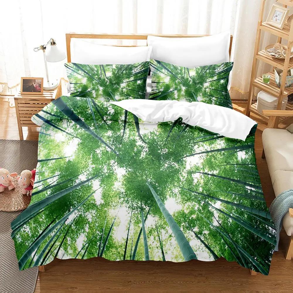 Комплект пододеяльников Natural Landscape Blue Sky Lawn Flower Double Queen King Size 2/3 шт. Полиэстеровое одеяло для детей, подростков и взрослых