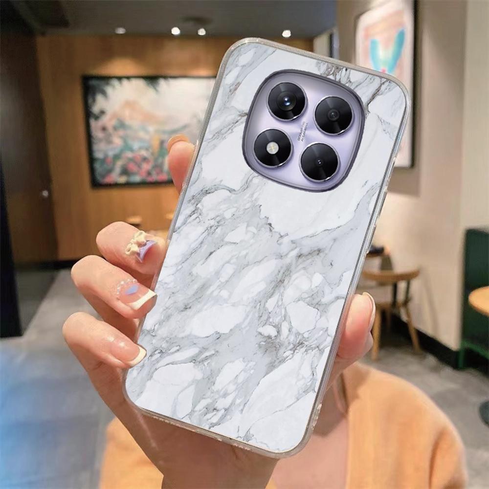 Синий леопардовый принт Художественный мраморный чехол для телефона Для Xiaomi Redmi Note 15 Pro 5G Прозрачный Clear Для Redmi 15C 15 4G Мягкий чехол