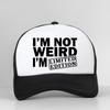 Im Not Weird Im Limited Edition Letter Print Baseball Cap Women Fashion Casual Summer Adjustable Breathable Snapback Hat
