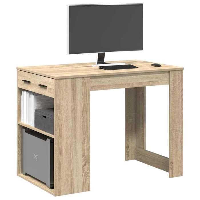 VidaXL Desk with Drawer and Shelf Sonoma Oak Engineered Wood 858688