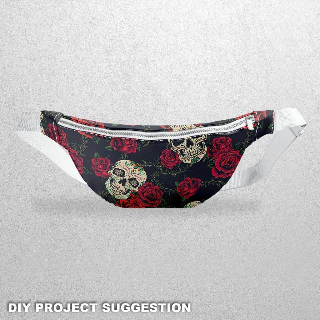 Outdoor Dekostoffe Oxford - Motiv Totenköpfe Und Rosen Mit Dornen I Dx646