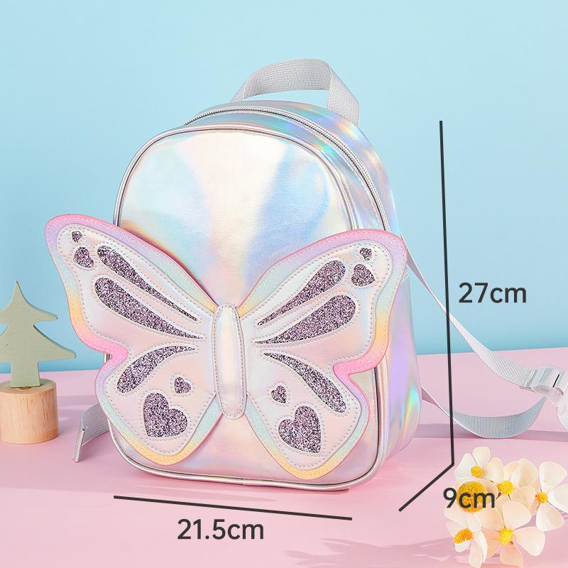 Cute Butterfly Backpack Glitter Fashion Casual Little Girl Accessory Double Shoulder Bag Children'S Small Backpack