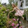 Solar Powered Fairy Garden Lights Sprinkling Magic Dust Light Outdoor Front Yard Decorative Ornaments for Gardens Statue with LED Light String,