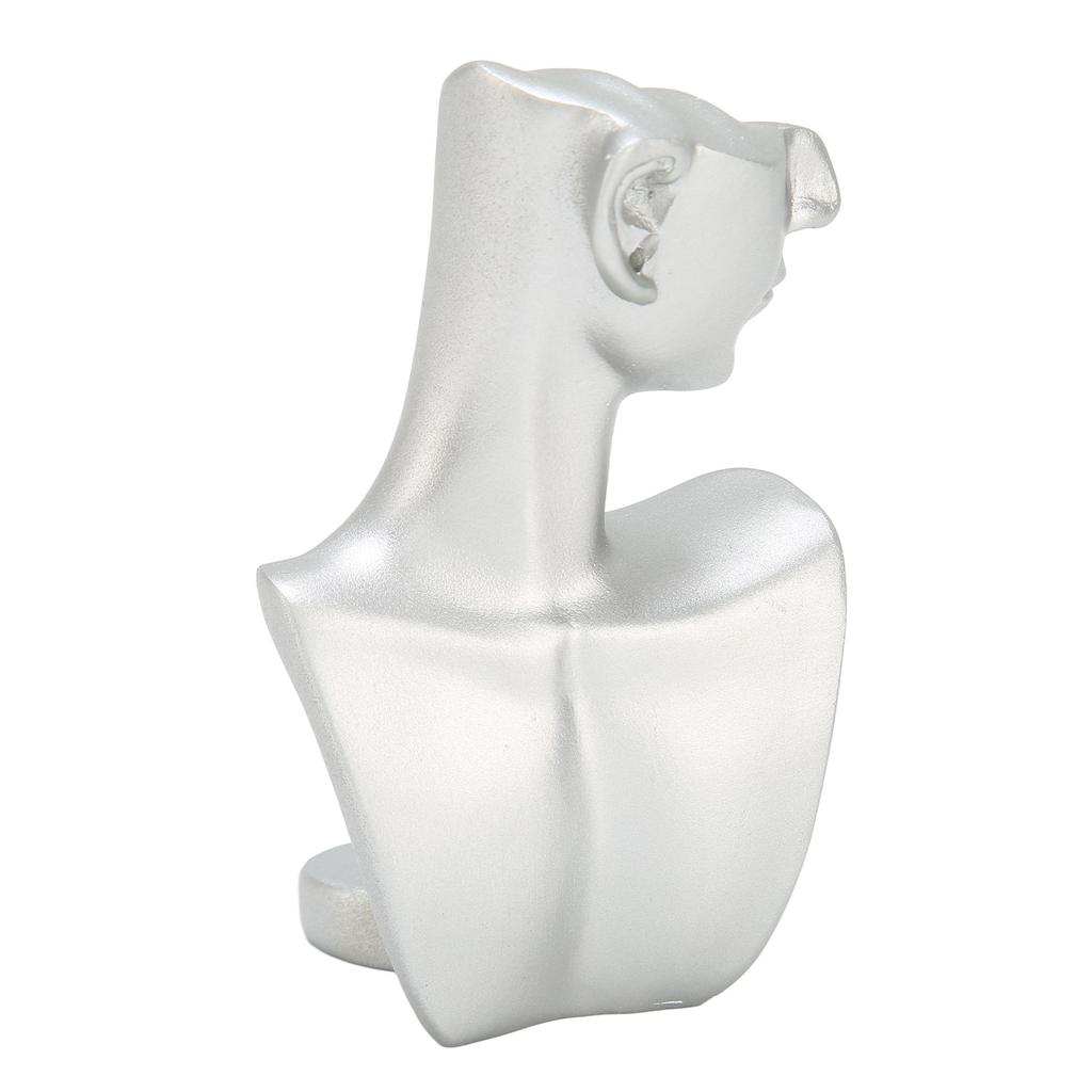 Mannequin Earring Display Stand Resin Mannequin Earring Organizer Silver for Pendant Ring S Sliver