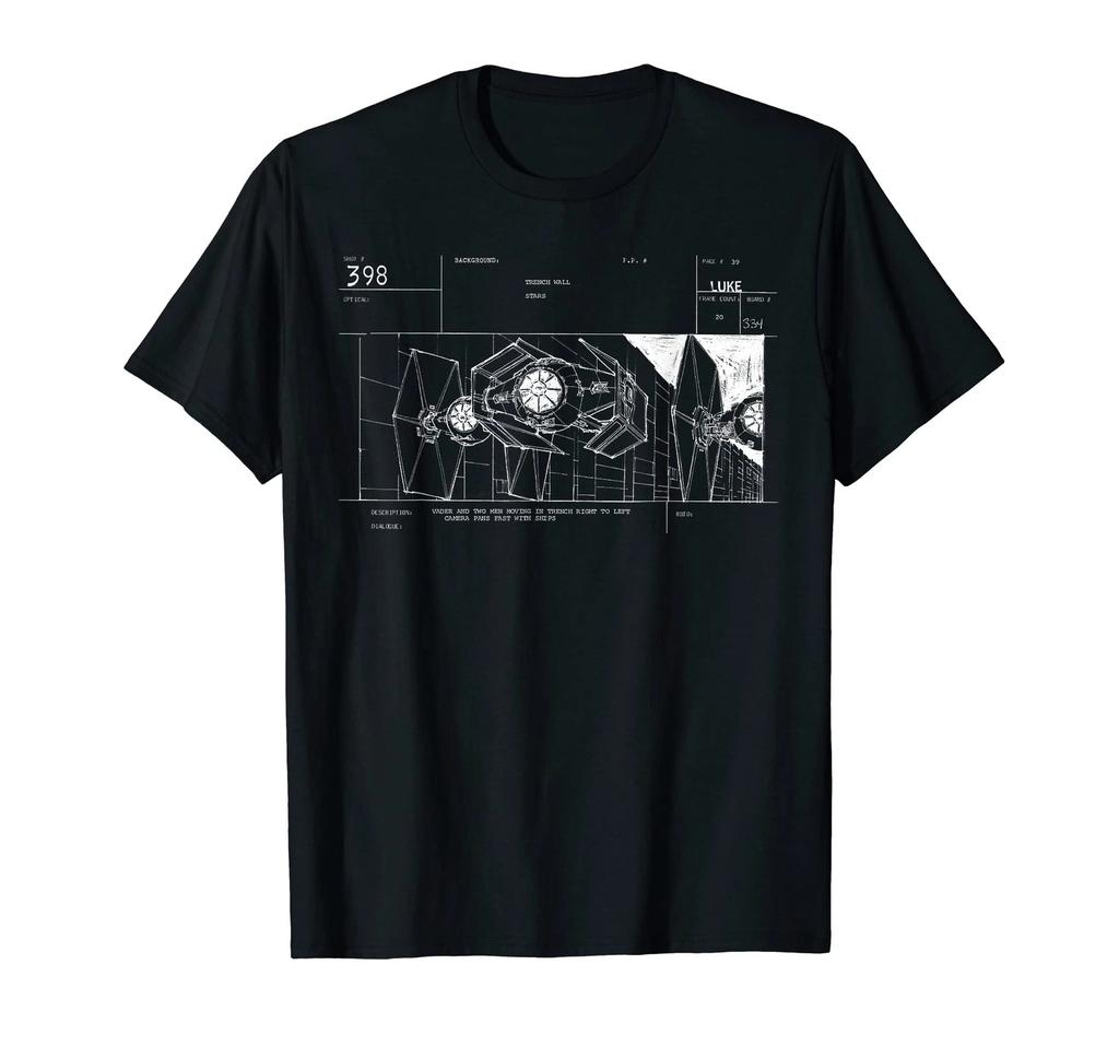 Star Wars Tie Fighters Retro Storyboard Movie T-Shirt_