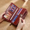 Genuine Leather Wallet for Womens  Large Capacity  Made From Oil Wax Cowhide  Nice and Elegant