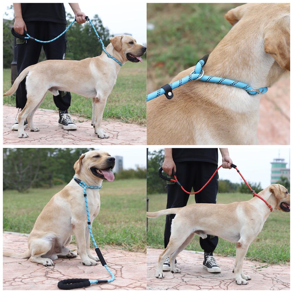 Integrated pet leash Reflective dog walking rope Anti-strangle hand P rope Medium and large dog anti-explosion training P chain