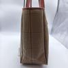 POLO RALPH LAUREN Checkered Tote Bag PVC Leather Beige Brown Used Japan