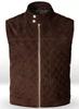 Brown Suede Stylish Western Vest Coat Men Real Lambskin Leather Jacket Waistcoat Handmade
