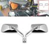 1Pair Universal Rectangle Motorcycle Rearview Mirrors 10mm Chrome Retrovisor De Moto Mirror Moto For Honda Scooter