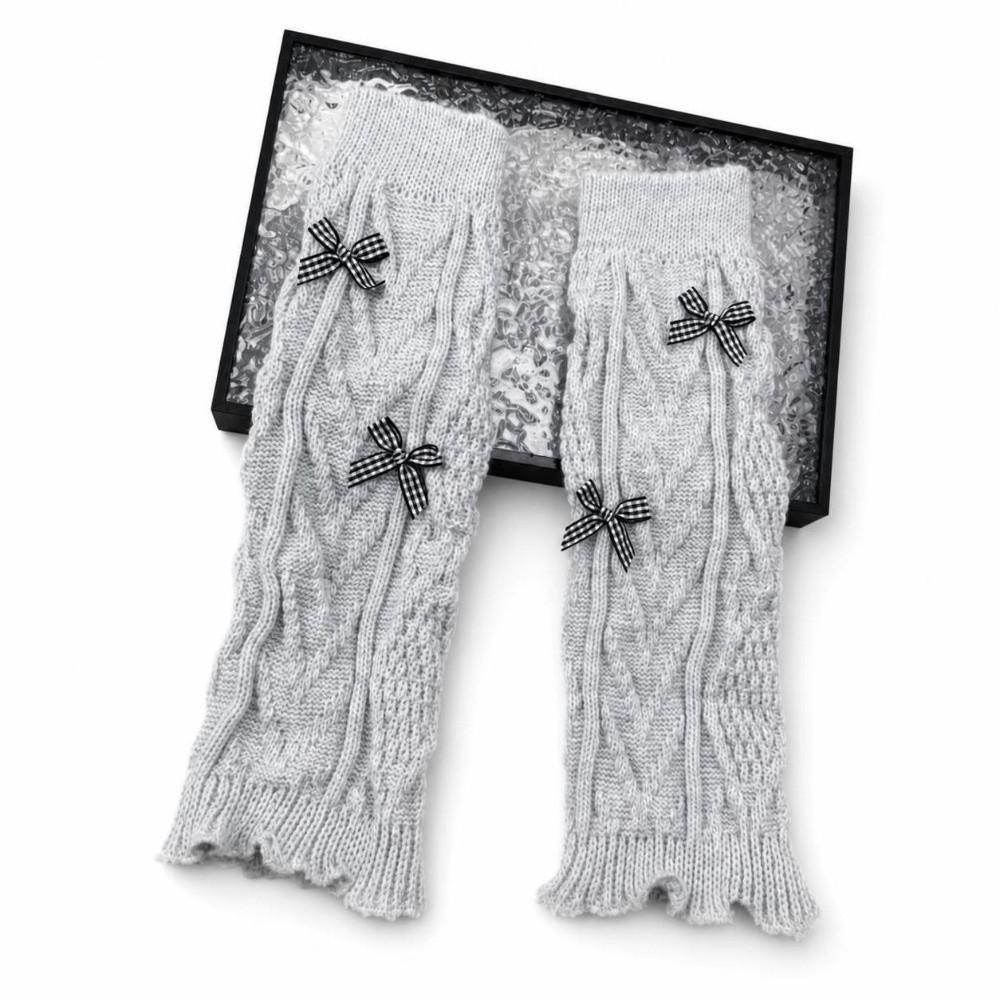 Knitted Style Bow Tie Leg Warmers Pile Stockings Stacked Socks Cute Guards Socks  Ballet Style