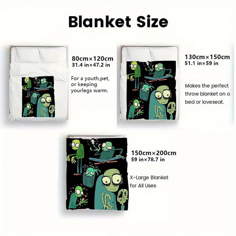 Salad Fingers 2D Flat Pattern Flannel Blanket High quality All Seasons Warmth and Comfort Perfect for Christmas Gifts.MMT0918350