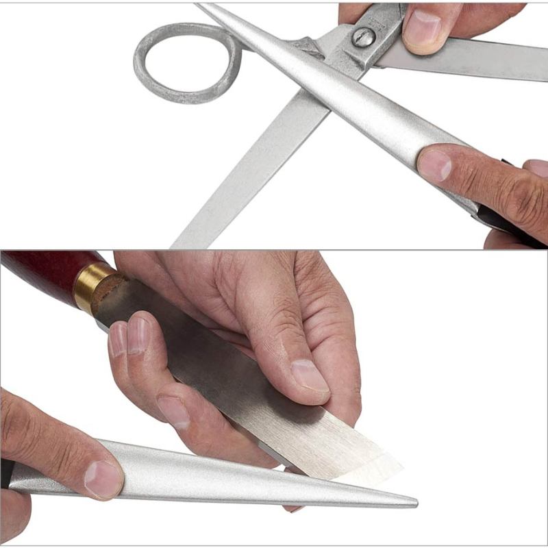 Точилка для кухонных ножей Алмазный конический напильник Точилка для ножей Заточка изогнутой поверхности для ножей Ножницы Хонинговальный брусок Кухонный шлифовальный инструмент