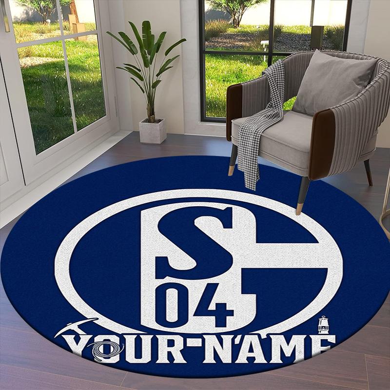 Sport Icon Custom Name Round Area Rug Carpet Rug For Living Room Bedroom Sofa Playroom Decor Nonslip Floor Mat