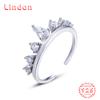 Lindon Classic 925 Sterling Silver Zircon Ring Ladies Jewelry Wedding Promise Party Gift