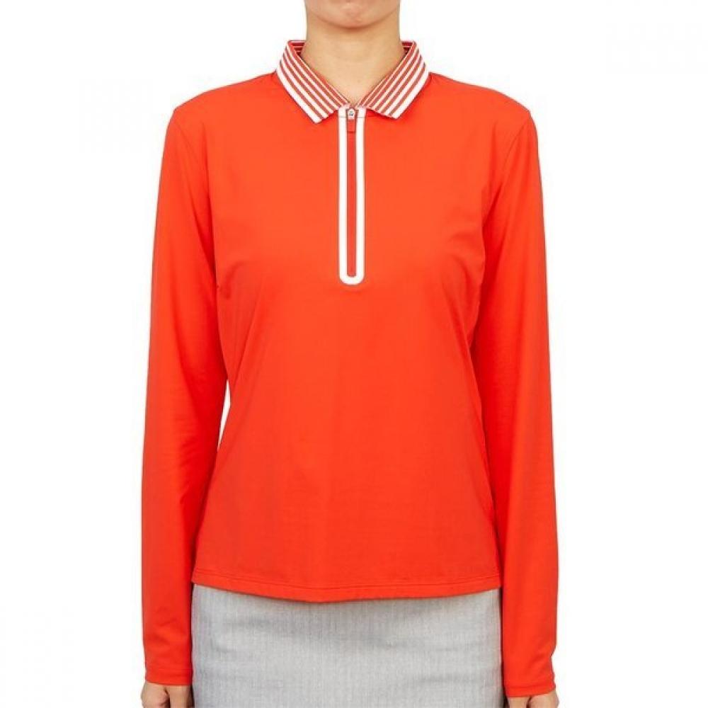 Zippor Женская футболка для гольфа с длинным рукавом и застежкой-молнией на половину длины g4lS23k863 Poppy