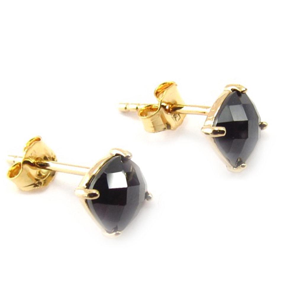 Les Trésors De Lily [K5151] - Black 'Unique' Gold Plated Earrings