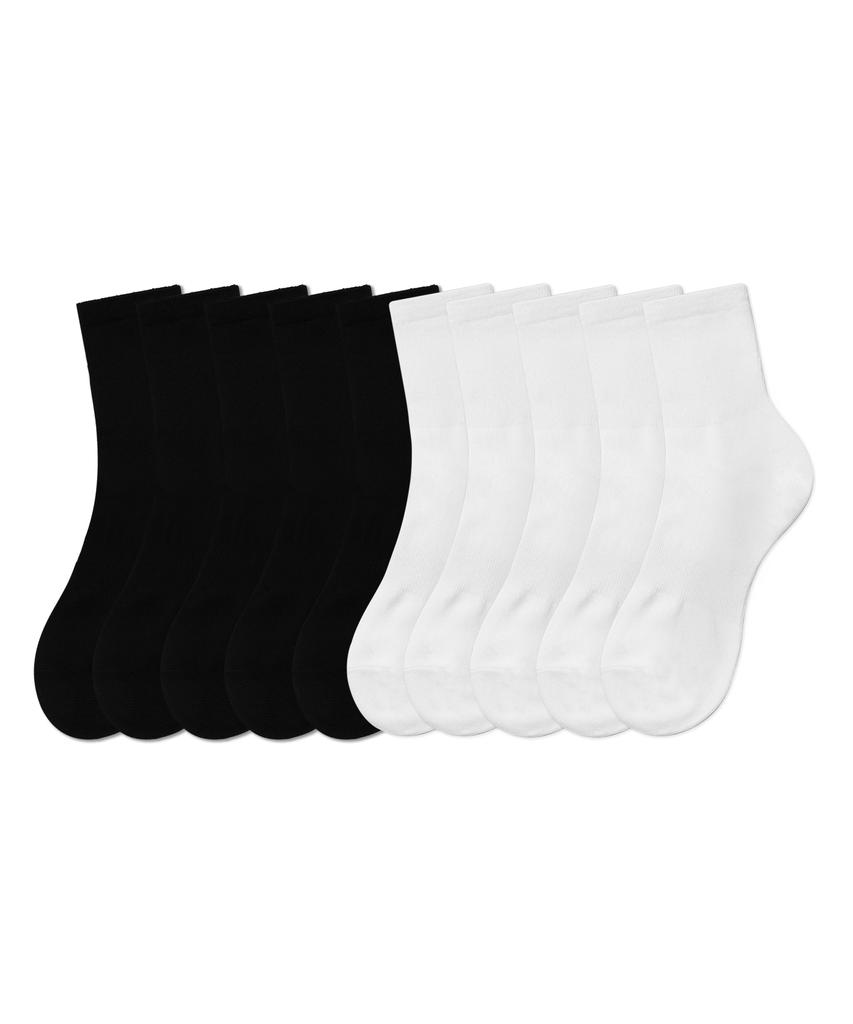 MUSINSA STANDARD Lightweight Middle Socks 10-Pack [White/Black]