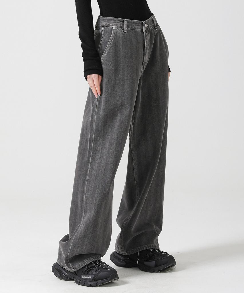 AVANDRESS Herringbone Wide Pants Beige