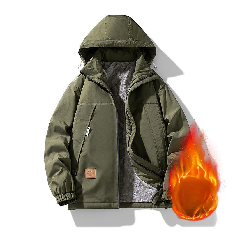 Осенняя куртка мужская большого размера, свободная, повседневная, для бега, альпинизма, ветрозащитная, водонепроницаемая, утепленная куртка, однотонная ветровка