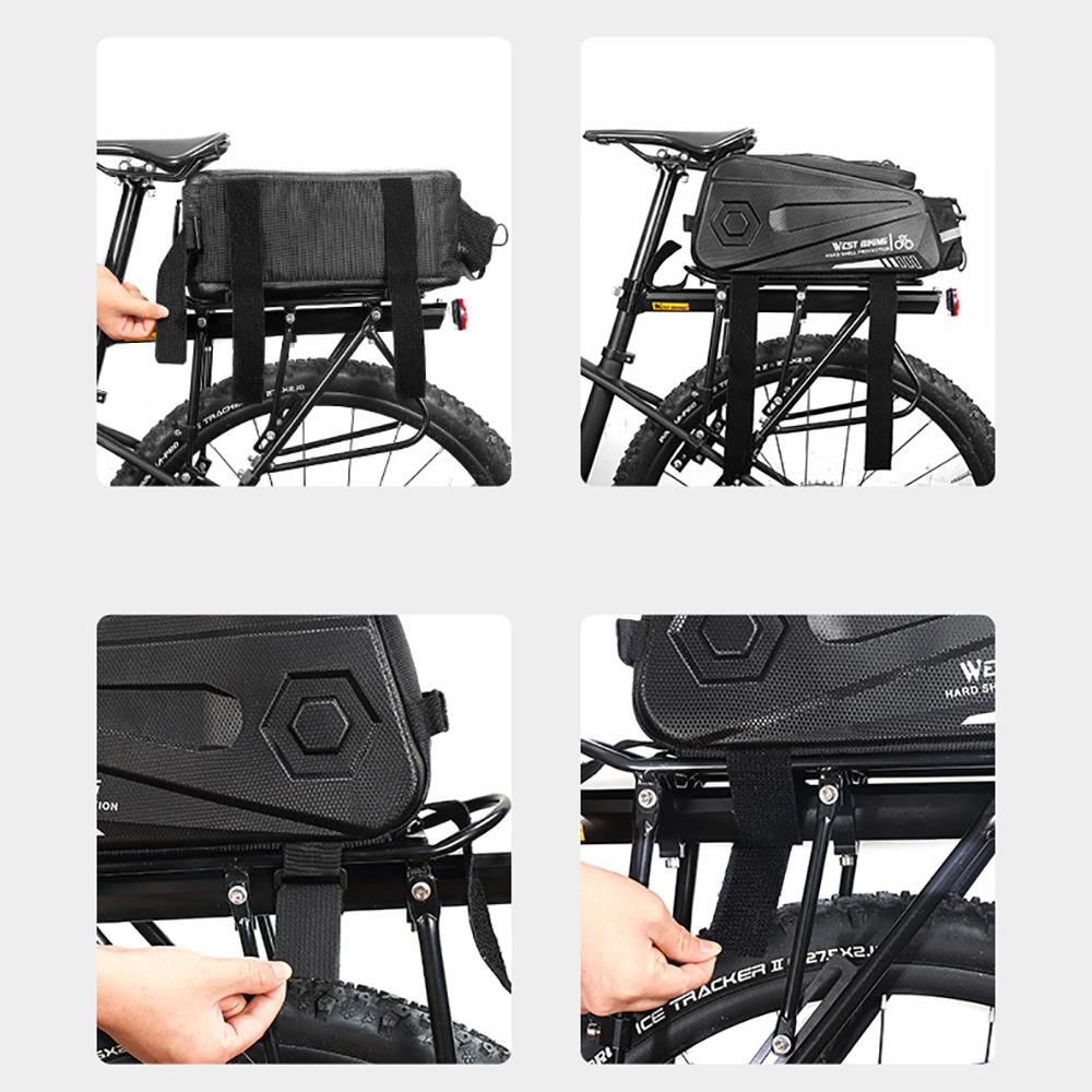 Waterproof Bike Hard Shell Bag Bicycle Rear Rack Pack Bag Pannier Large Capacity