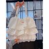 Gentle Girl Lace Laminated Lace Skirt Cloth Bag 2025 New Large Capacity Commuter Tote Shoulder Bag Women