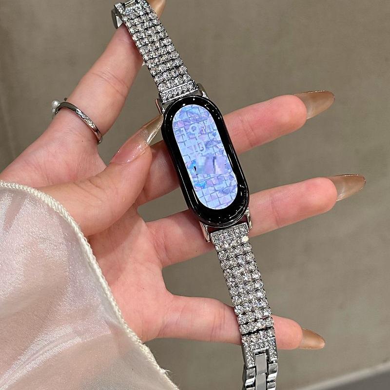 Luxury Diamond Watch Strap for Mi Band 8 9 10 Women Jewelry Metal Watch Bracelet for Mi Band 8Pro 9 Pro Redwatch 6 5 4 Correas