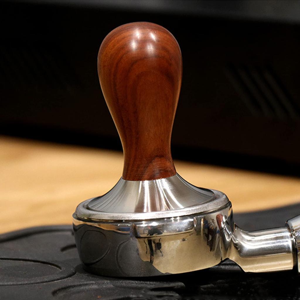 FUN COFFEE Темпер для эспрессо Темпер 58 мм плоский Темпер для эспрессо из нержавеющей стали Темпер с деревянной ручкой Темпер из нержавеющей стали (ко-0013)