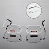 Men Women Rimless Reading Glasses Reader Elderly Spectacles Designer HD Computer PC Work Eyeglass Presbyopic +1.00 1.5 2.0 2.5 3.0 3.5 4.0 Eyewear