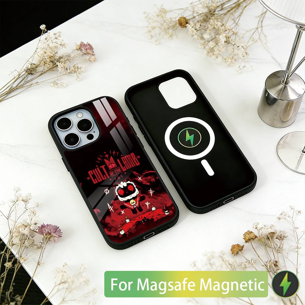 Games Cult of the Lamb Phone Case For iPhone17,16,15,14,13,12,11 Plus,Pro Magnetic For Magsafe Wireless Charging