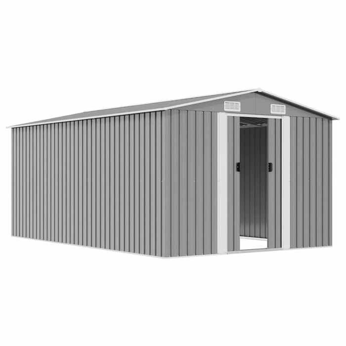 VidaXL Garden Shed 257x392x181 Cm Metal Grey 143345