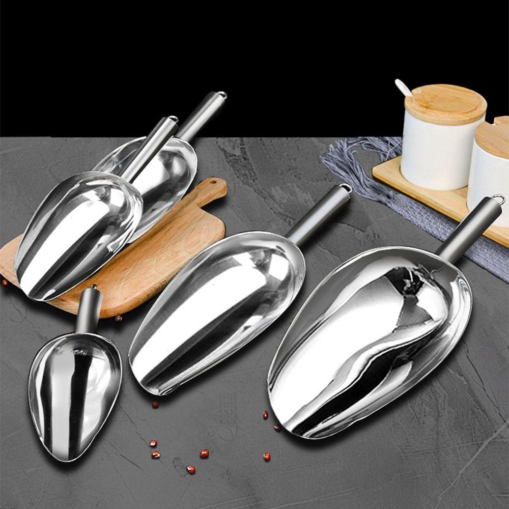 8/9/10/11/12in Stainless Steel Ice Shovel Heavy Duty Beans Shovel Dry Goods Shovel  Kitchen Utensil