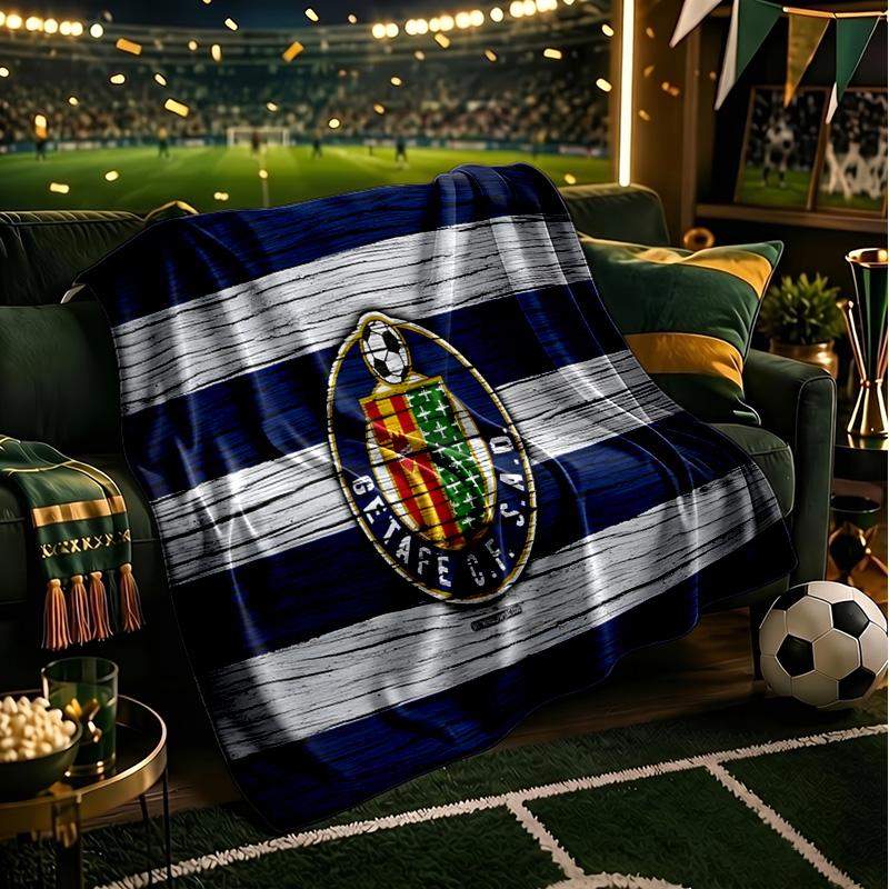 Getafe Crest Design Throws Blanket Flannel Blankets Plush for Couch Bed Gifts for Men Women Travel picnic blanket Christmas fan gifts